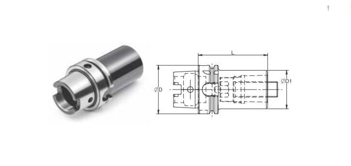 HSK-A63 X T4 Reduction Sleeve Dia 40 L80 (Compatible with Capto® Style C4)